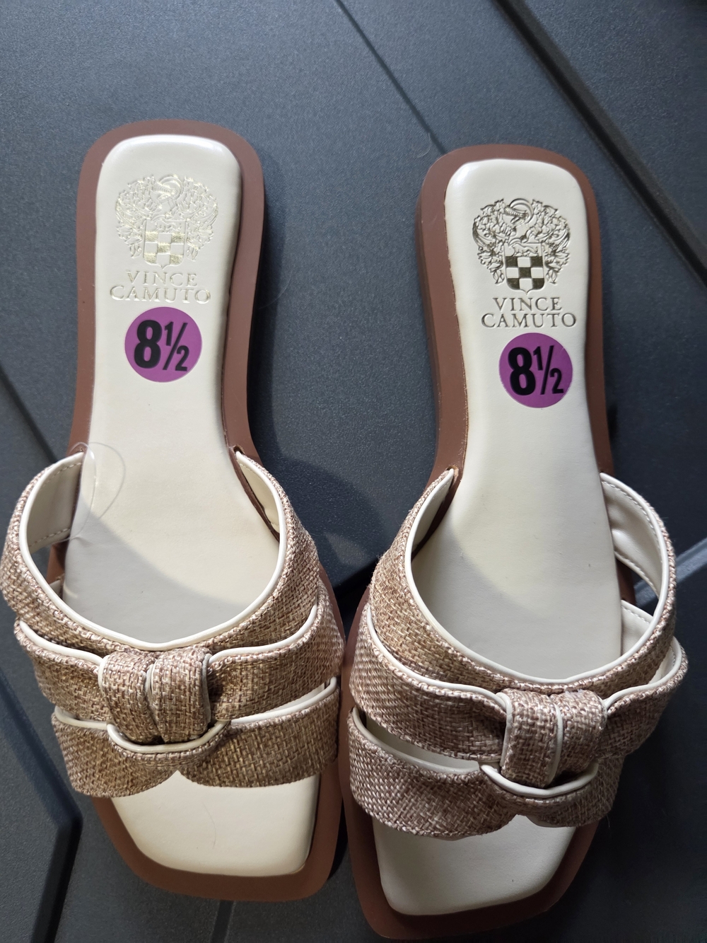 Vince Camuto Women’s Beige Bow Slide Sandals - 8.5
